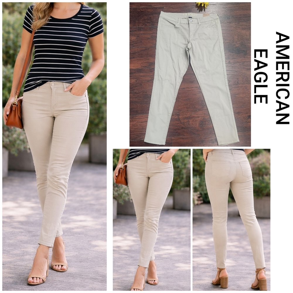 American Eagle Light Beige Skinny LEGGING Jeans NWT